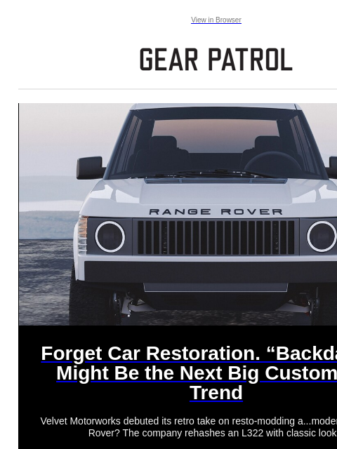 gearpatrol newsletter: Is "Backdating" the Next Big Trend in Cars?