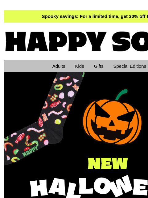 happysocks newsletter: An Extra Happy Halloween!