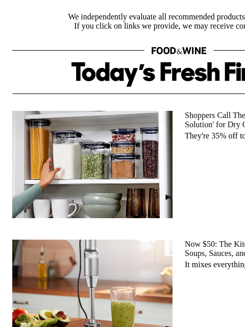 foodandwine newsletter: Now $50: The KitchenAid Tool You Need for Soups, S...