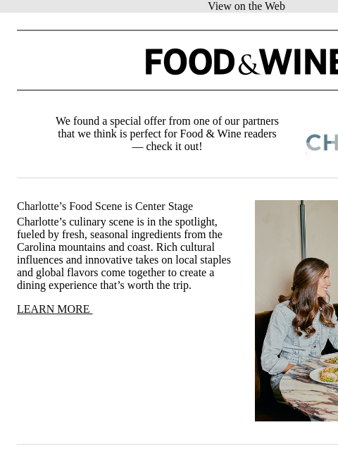 meredith newsletter: Dig Into Charlotte’s Culinary Scene