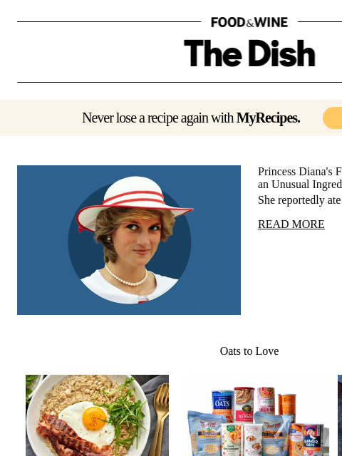 foodandwine newsletter: Princess Diana's Favorite Breakfast Contained an U...