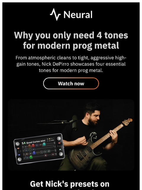 neuraldsp newsletter: You only need 4 tones for prog metal