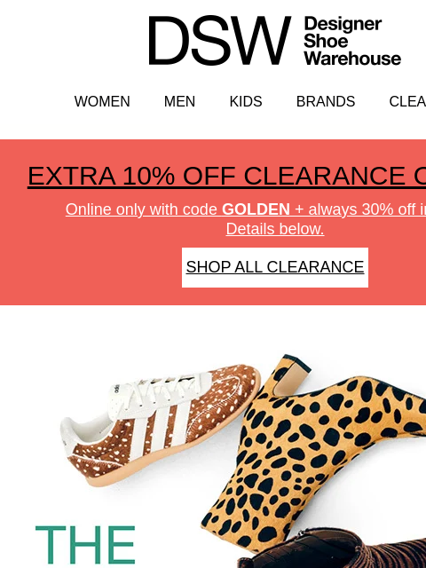 dsw newsletter: Score an extra 10% off clearance today