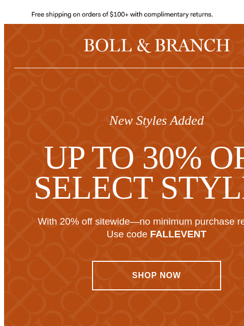 bollandbranch newsletter: 🔑 New styles added: up to 30% off select styles