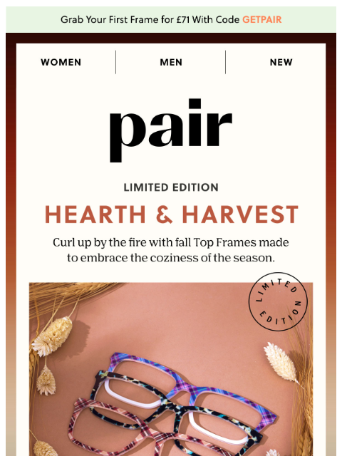 paireyewear newsletter: Hearth & Harvest Is HERE 🤎