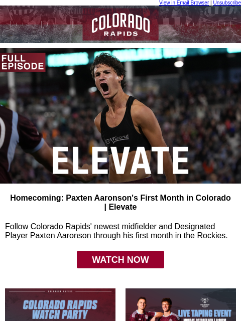 thecoloradorapids newsletter: Homecoming: Paxten Aaronson's First Month in Color...