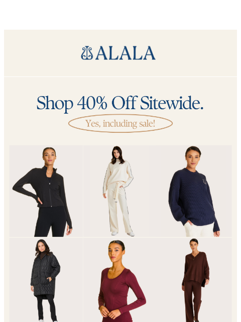 alalastyle newsletter: Limited Time: 40% Off Sitewide