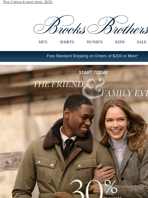 brooksbrothers newsletter: 30% off sitewide starts today: Friends & Family Ev...