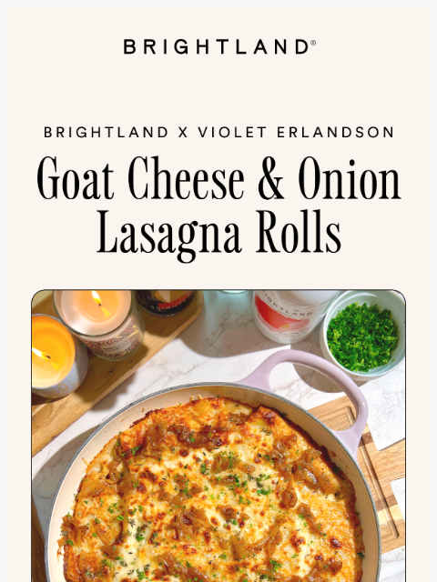 brightland newsletter: Your Cozy night in menu