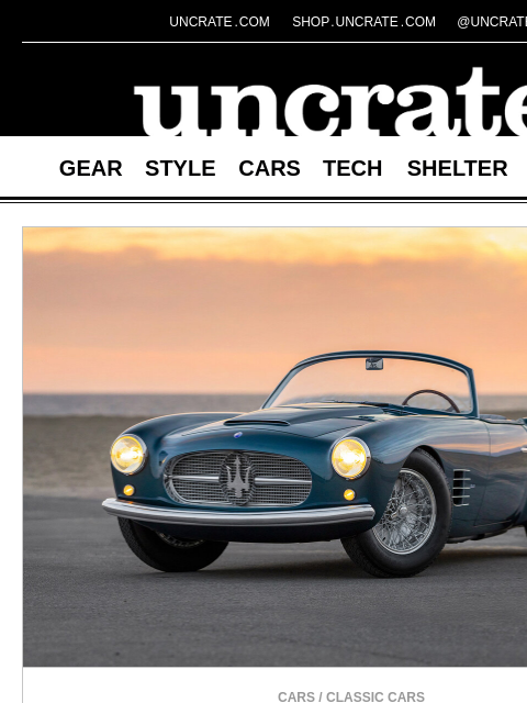 uncrate newsletter: 1955 Maserati A6G/54 2000 Spyder Zagato & more