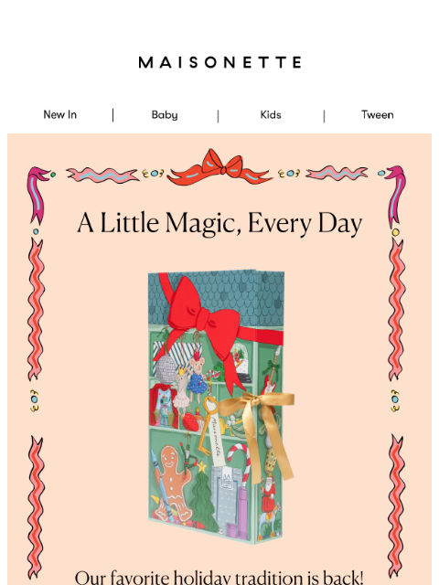 maisonette newsletter: It's Back ✨ The 2026 Maisonette Advent Calendar