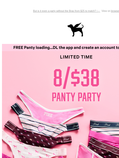 vspink newsletter: 8/$38 Panty Party 🎉 RSVP Yes