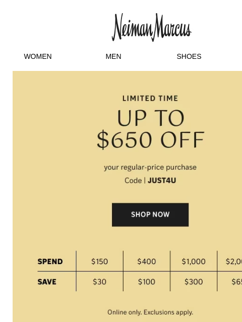 neimanmarcus newsletter: The more you buy, the more you save