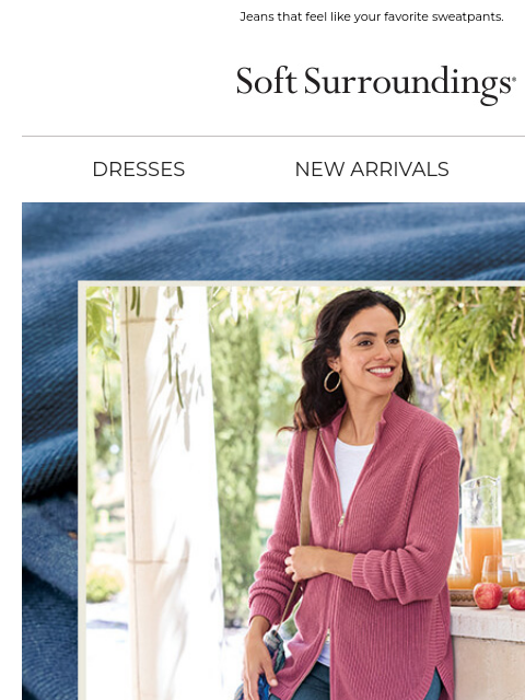softsurroundings newsletter: New Shape in Comfort Knit Denim