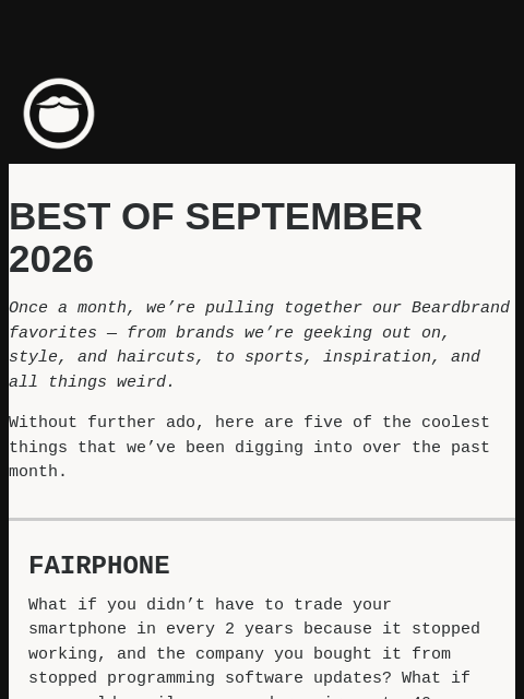 beardbrand newsletter: Best of September 2026