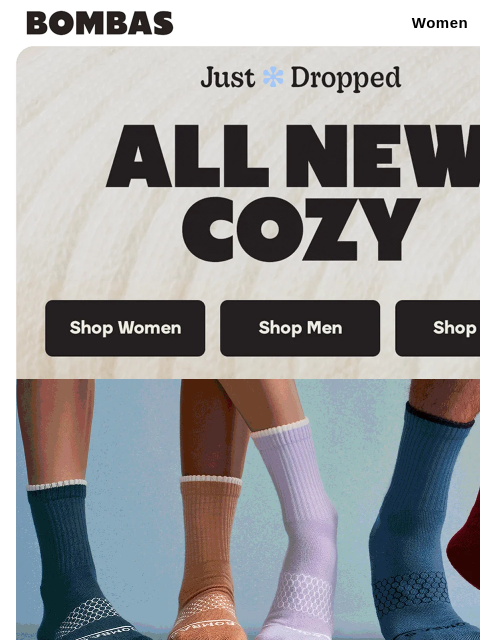 bombas newsletter: Just Dropped: All New and Sooo Cozy ☁️