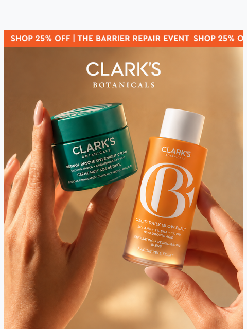 clarksbotanicals newsletter: 25% Off - Your Summer Damage Repair