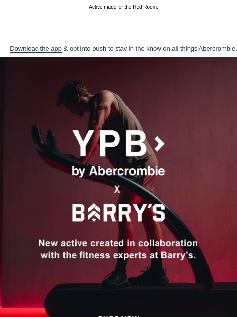 abercrombie newsletter: NEW: YPB X Barry's just dropped.