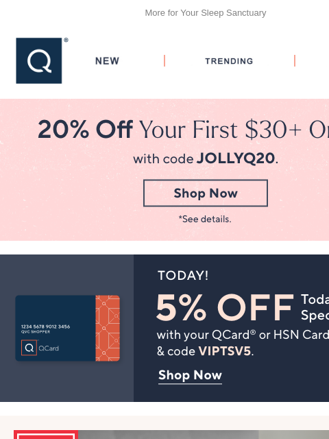 qvcemail newsletter: Paradise Is a Coop Cooling Pillow + Get 20% Off