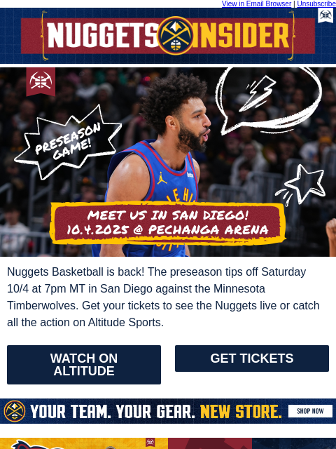 thedenvernuggets newsletter: 🎉The Preseason Starts This Weekend