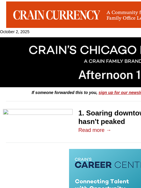 crainalerts newsletter: Downtown office vacancy slump deepens