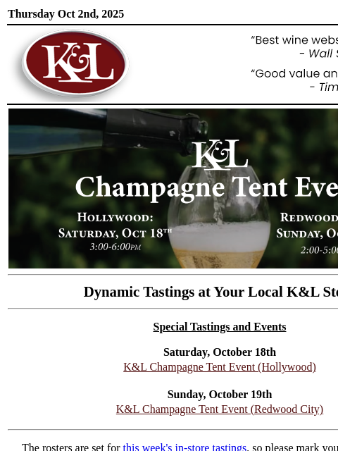 klwines newsletter: K&L Tastings: Rhône's Legacy: Inspired Wines from ...