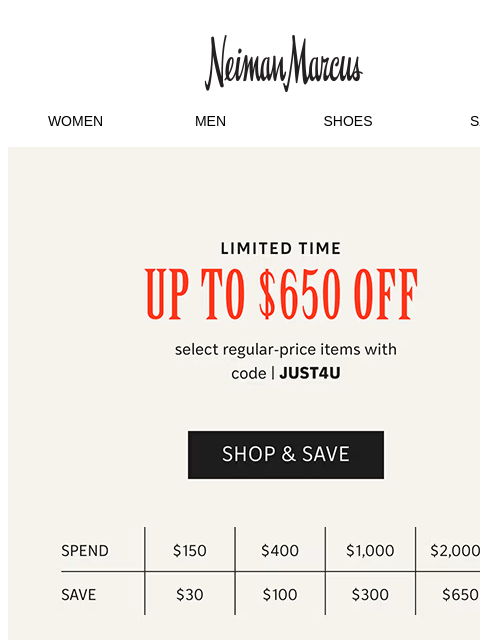 neimanmarcus newsletter: Don’t miss it: up to $650 off fall styles