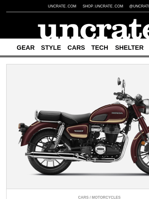 uncrate newsletter: Honda CB350C Special Edition Motorcycle & more