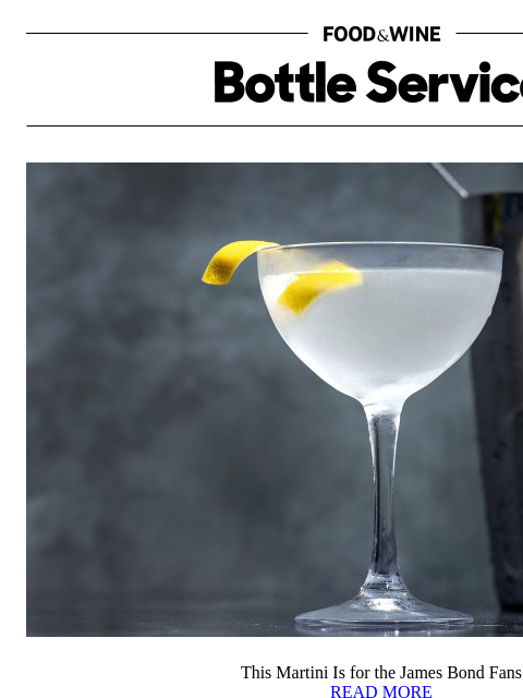 foodandwine newsletter: This Martini Is for the James Bond Fans