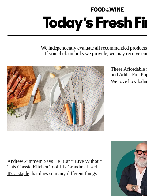 foodandwine newsletter: Andrew Zimmern 'Can't Live Without' This Kitchen T...