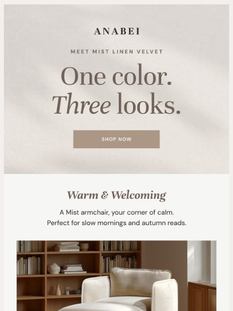 anabei newsletter: One color. Three looks. 🍂