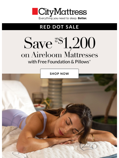 citymattress newsletter: Up to $1,200 off life-changing sleep