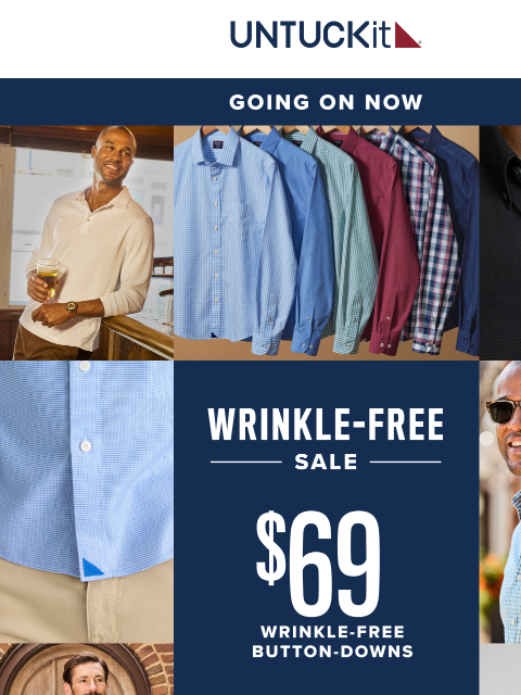untuckit newsletter: Wrinkle-Free Shirts From $59 👕 On Sale Now