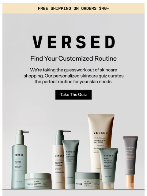 versedskin newsletter: Re: Your Custom Skincare Routine