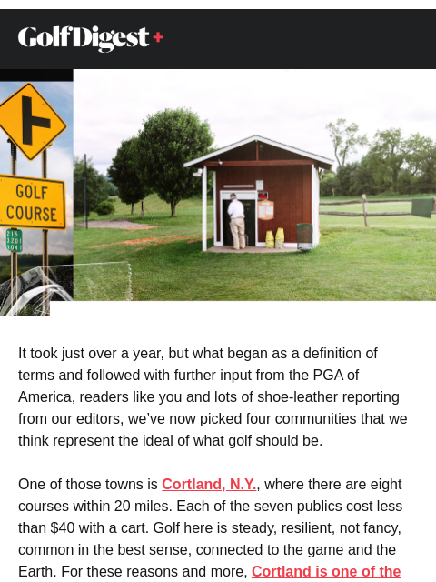 golfdigest newsletter: The golf town where barriers don’t exist