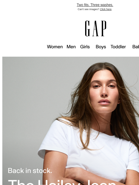 gap newsletter: The Hailey Jean is back