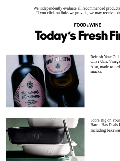 foodandwine newsletter: Score Big on Your Next Upgrade — Crate & Barrel Ha...