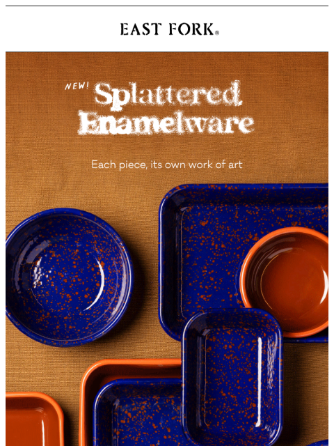 eastfork newsletter: Splattered Enamelware has arrived