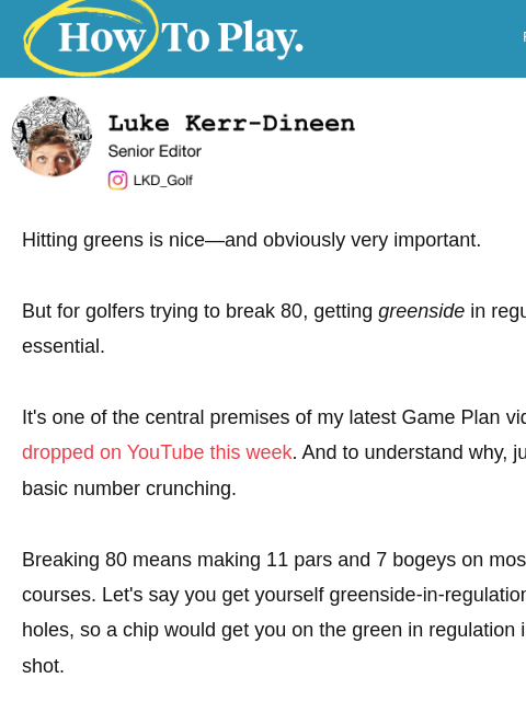 golfdigest newsletter: The breaking 80 math most golfers miss