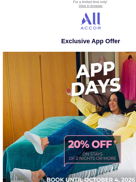 all newsletter: APP DAYS: only 2 days left to get 20% off with the...
