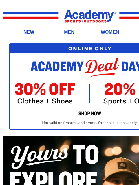 academy newsletter: SAVE 30% on Clothes and Shoes Online