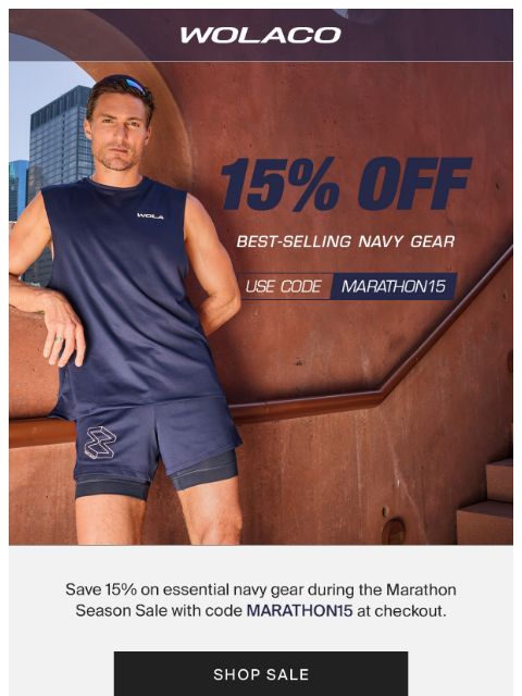 wolaco newsletter: TRENDING | Navy Marathon Gear on SALE🔥