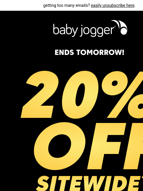 babyjogger newsletter: fall savings end tomorrow 🍂