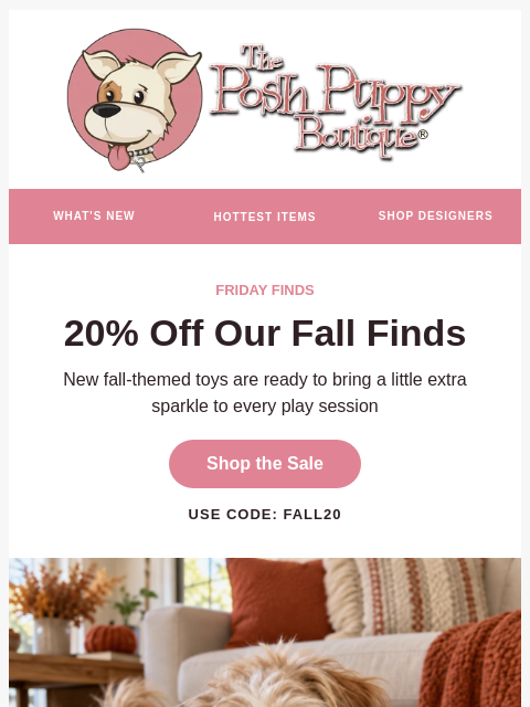 poshpuppyboutique newsletter: Friday Finds: 20% Off