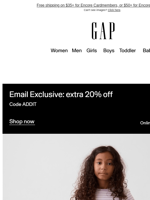 gap newsletter: First reminder — up to 60% off new outfits for thr...
