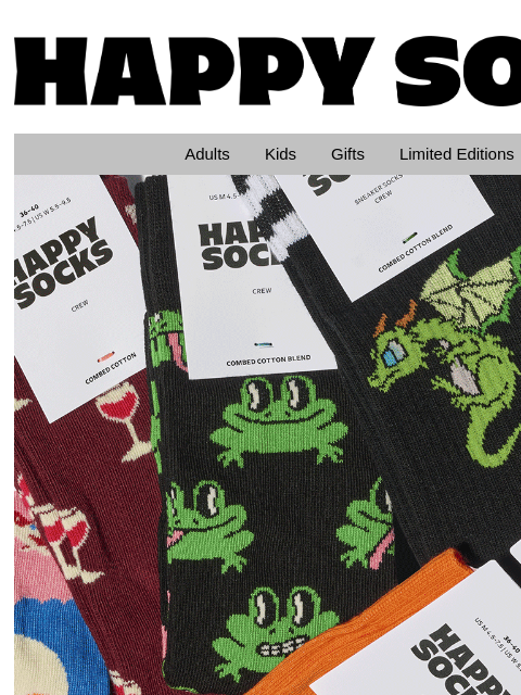 Embrace the beautiful colors of fall with our range of cozy and stylish socks that complement your fall wardrobe. Happy Socks logo Happy Socks logo Adults Kids Gifts Limited Editions Sale Fall edition