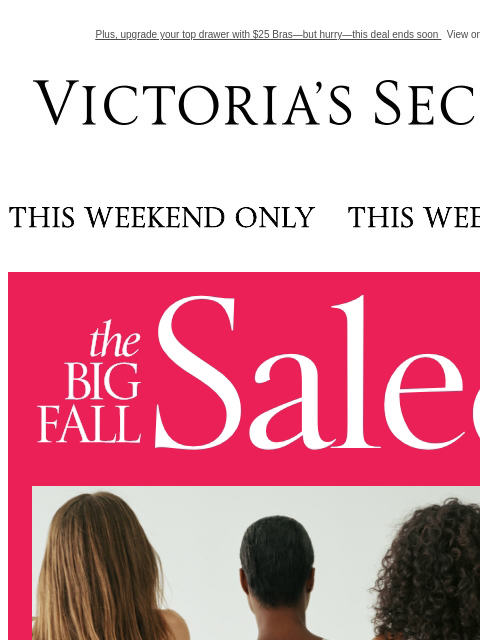 Plus, upgrade your top drawer with $25 Bras—but hurry—this deal ends soon View on browser Victoria's Secret VSCC Available Credit Display images to show real-time content Display images to show