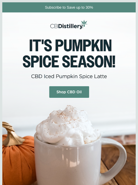 thecbdistillery newsletter: It's Pumpkin Spice Season!