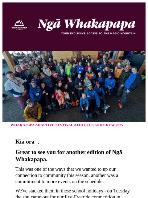 whakapapa newsletter: Your Maunga Update, 3rd Oct 2025 🏔️