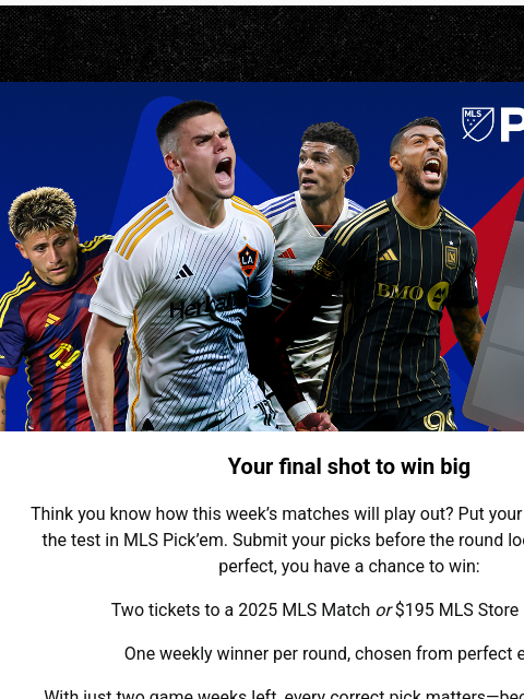 mlssoccer newsletter: Don't miss out on MLS Pick'em